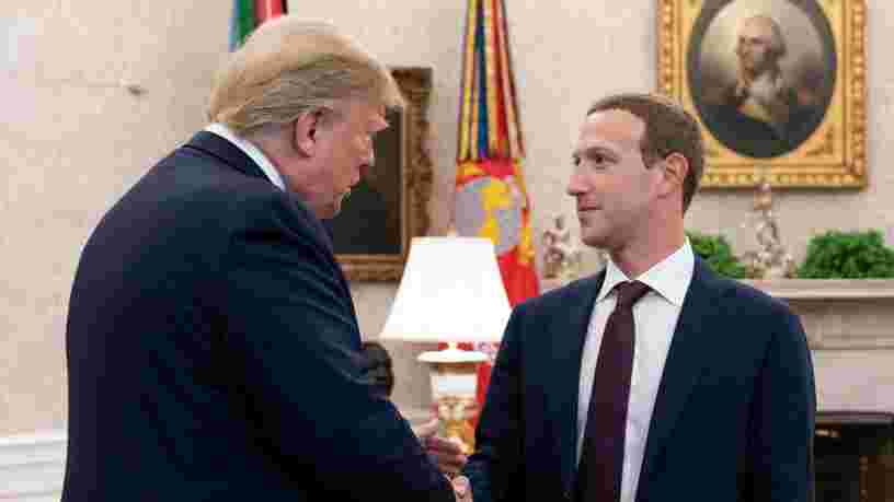 Le PDG de Facebook Mark Zuckerberg a assisté à un dîner secret avec Donald Trump à la Maison Blanche