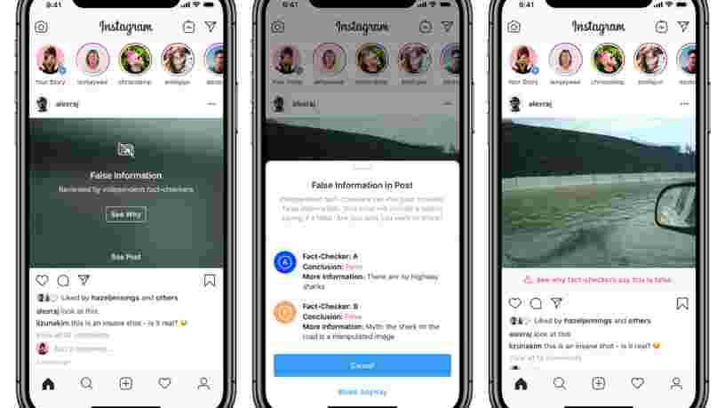 Facebook étend son dispositif de lutte contre les fake news à Instagram, sauf pour les contenus des politiques