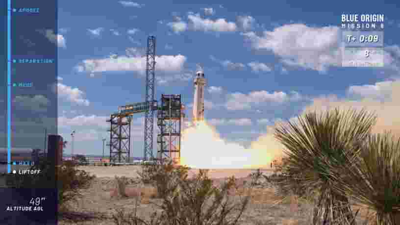 Blue Origin de Jeff Bezos réussit le décollage et l'atterrissage de sa fusée lors d'un vol d'essai impeccable