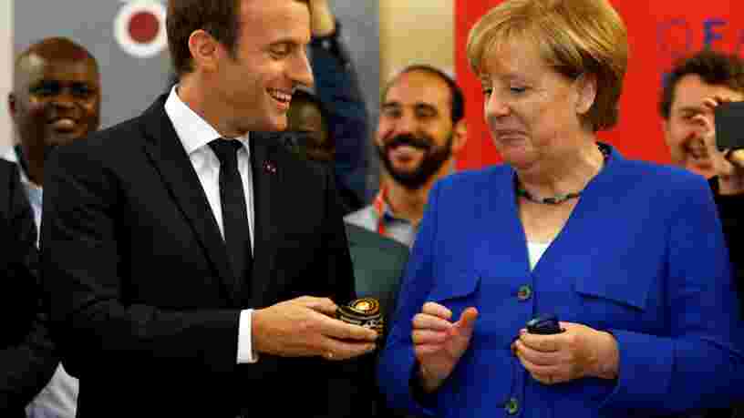 Emmanuel Macron a rallié Angela Merkel à l'appel qu'il a lancé aux chercheurs et entrepreneurs du numérique