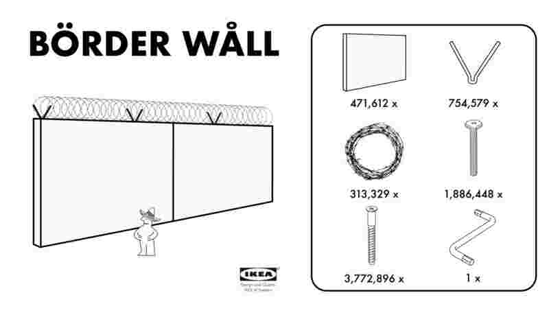 Des designers créent la notice Ikea pour le mur à 20 M$ que Donald Trump promet entre les Etats-Unis et le Mexique