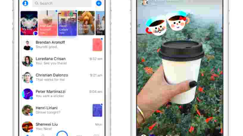 Facebook insère un clone de Snapchat dans Messenger