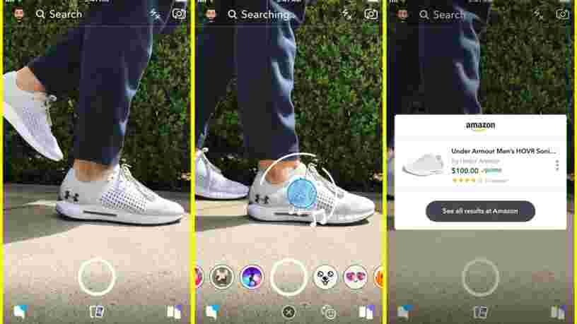 Un nouvel outil de Snapchat permet aux utilisateurs de pointer leur caméra sur un produit pour l'acheter sur Amazon