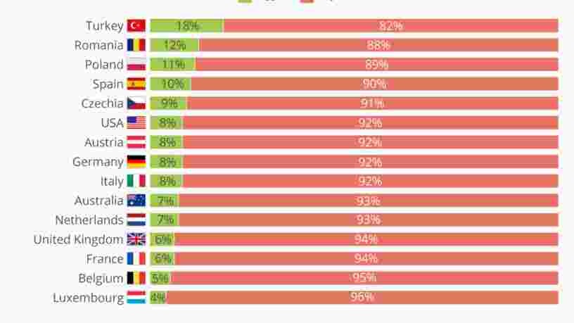 GRAPHIQUE DU JOUR: Les Turcs sont beaucoup plus friands de crypto-monnaies que les Français