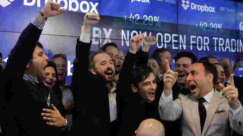 Dropbox bondit de près de 40% pour sa première journée en bourse