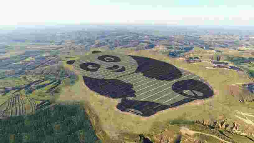 La Chine vient de construire une centrale solaire de plus de 100 hectares en forme de panda