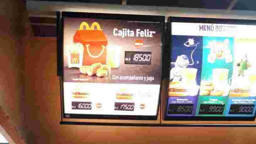 Au Venezuela, le Happy Meal de McDonald's coûte plus cher qu'un mois de salaire