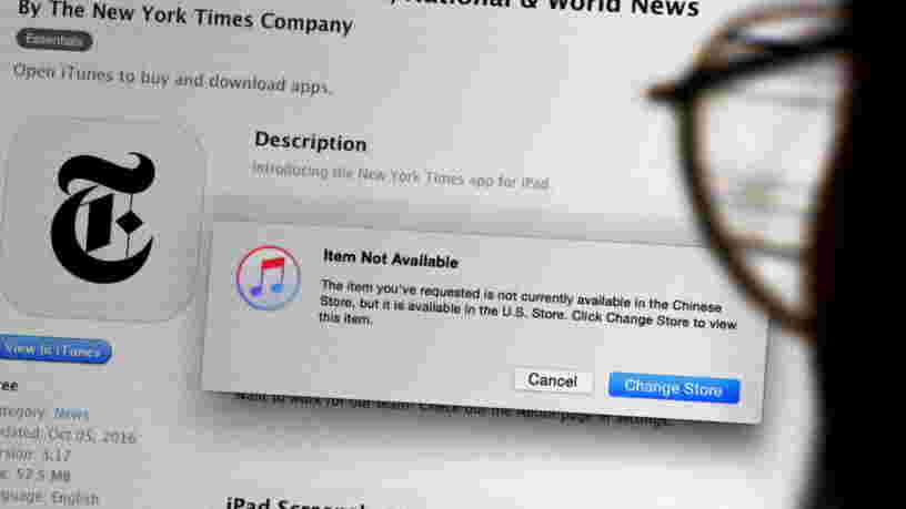 Apple a retiré l'appli du New York Times de l'App Store à la demande du gouvernement chinois