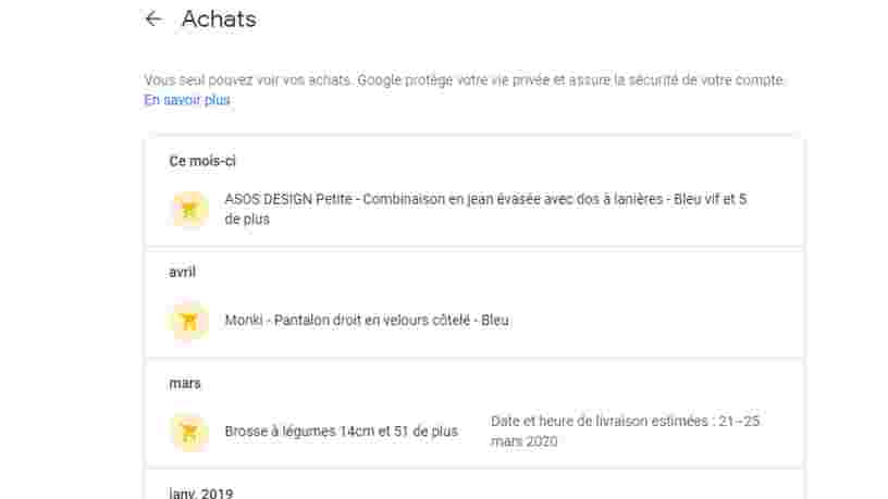 Google tient une liste de tous vos achats et vous ne pouvez pas la supprimer