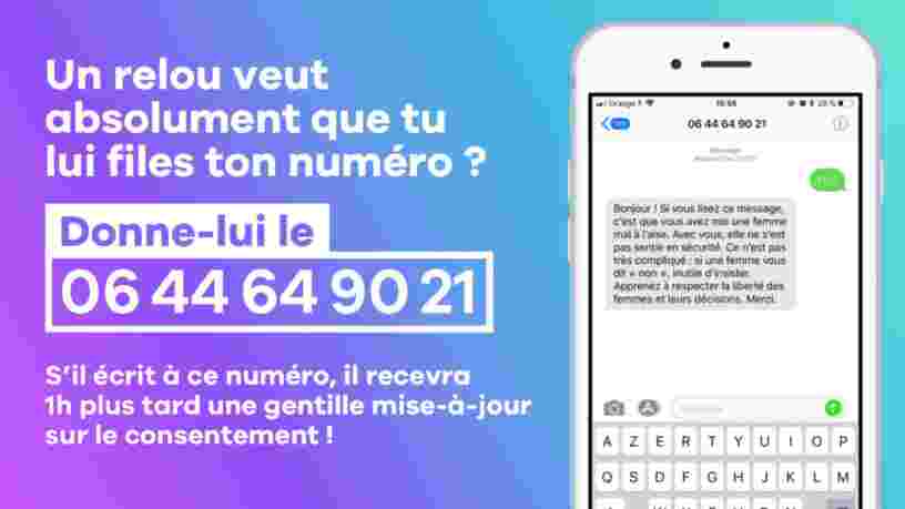 Il y a désormais un numéro de portable français que les femmes peuvent donner aux hommes qui les harcèlent