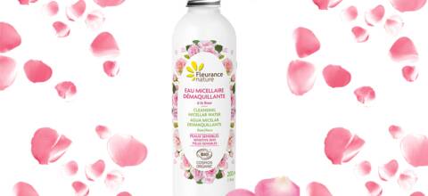 L'Eau Micellaire Démaquillante Fleurance Nature, maintenant à la rose