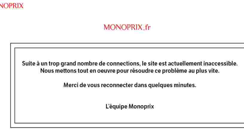 Le site de Monoprix est tombé face à une trop grosse demande