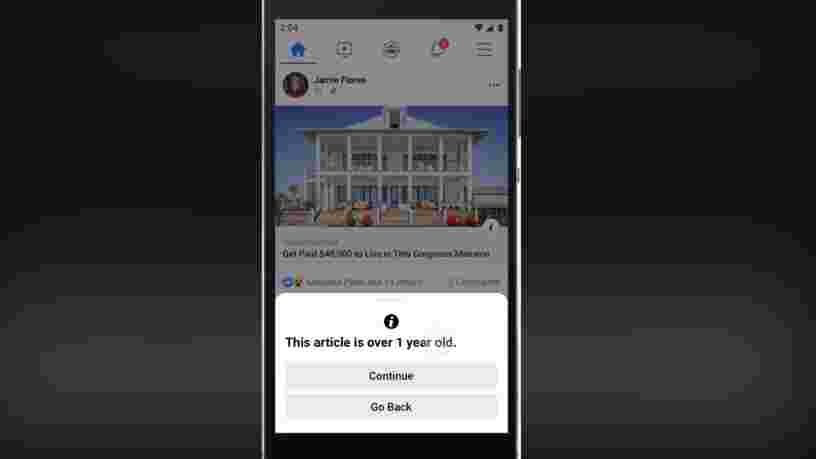 Facebook va désormais vous avertir lorsque vous partagez un article publié il y a plus de 3 mois