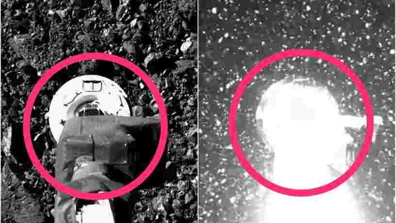 Cette vidéo montre la sonde Osiris-Rex prélevant un échantillon de l'astéroïde Bennu