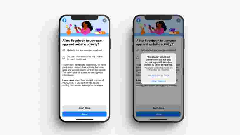 Facebook demande à ses utilisateurs d'autoriser le traçage publicitaire pour contrer Apple