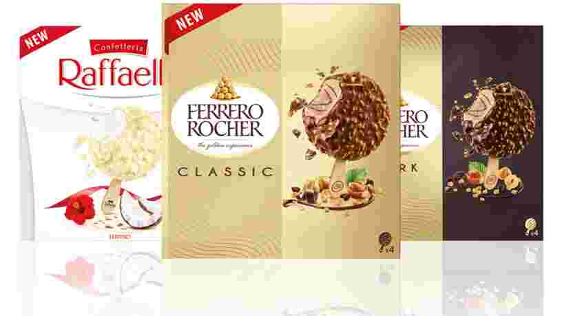 Après les chocolats, découvrez les glaces Ferrero Rocher et Raffaello