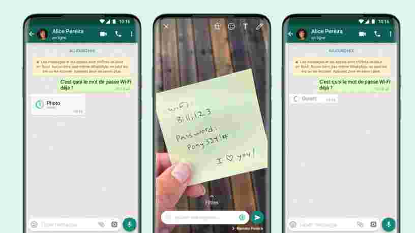 Vous pouvez désormais envoyer des photos éphémères avec WhatsApp