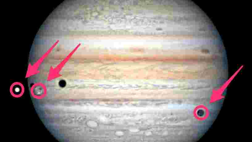 Cette étonnante vidéo montre une rare triple éclipse de Jupiter