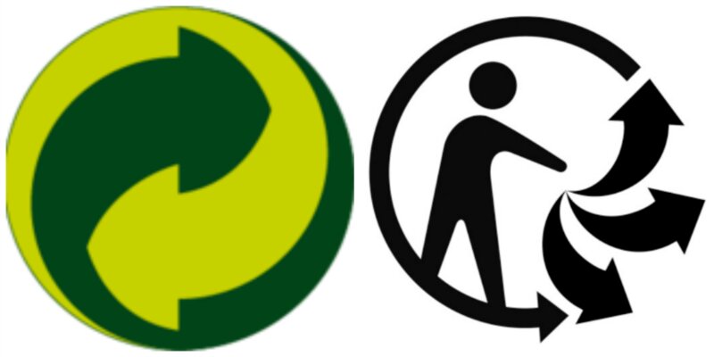 Quelle est la différence entre le « point vert » (à gauche) et le « triman » (à droite) ?