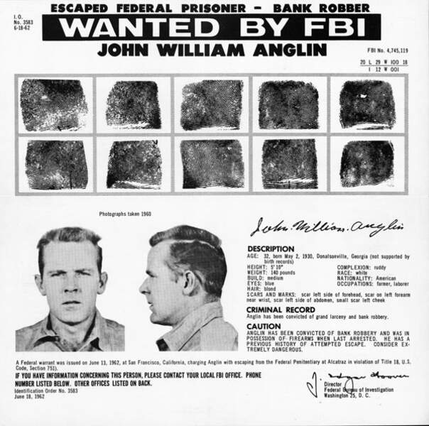1962 : trois détenus s’évadent du pénitencier d'Alcatraz