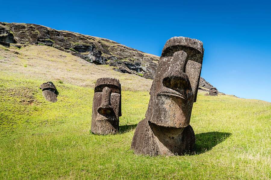 Les moaï, ces statues géantes de l'île de Pâques ont été érigées entre 1250 et 1500 après JC