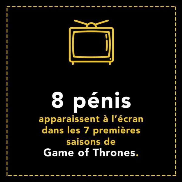8 pénis apparaissent à l'écran dans les 7 premières saisons de Game of Thrones