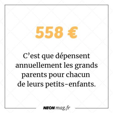 558 euros : c’est que dépensent annuellement les grands-parents pour chacun de leurs petits-enfants