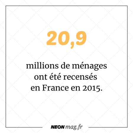 En 2015, la France comptait 20,9 millions de ménages