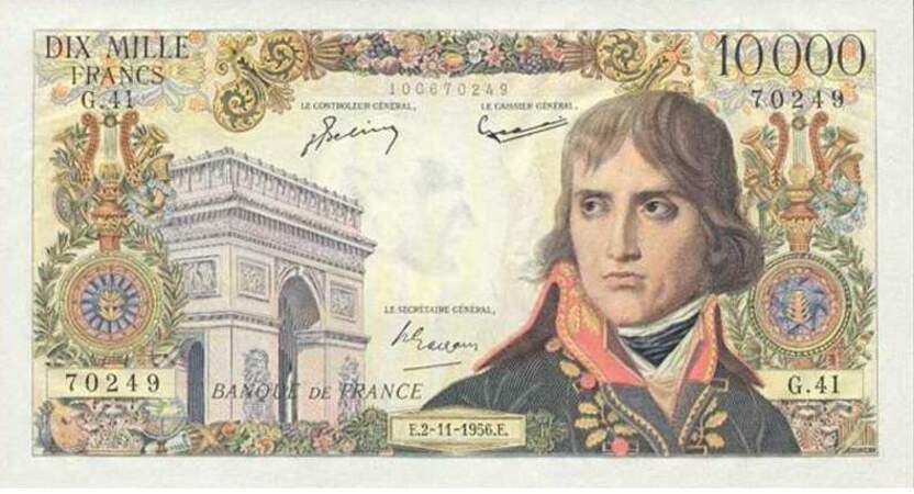 Les 10 000 francs pour Napoléon Bonaparte en 1955