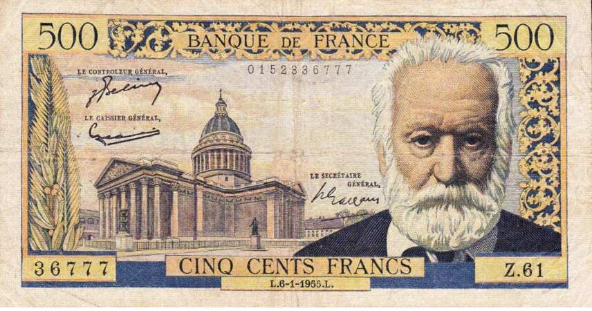 Les 500 francs pour Hugo en 1953