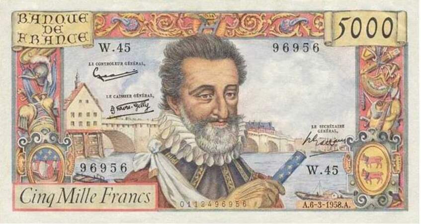 Les 5000 francs pour Henri IV en 1957