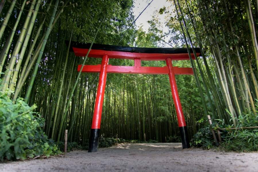 Porte d'entrée du jardin japonais de la bambouseraie d'Anduze, Gard