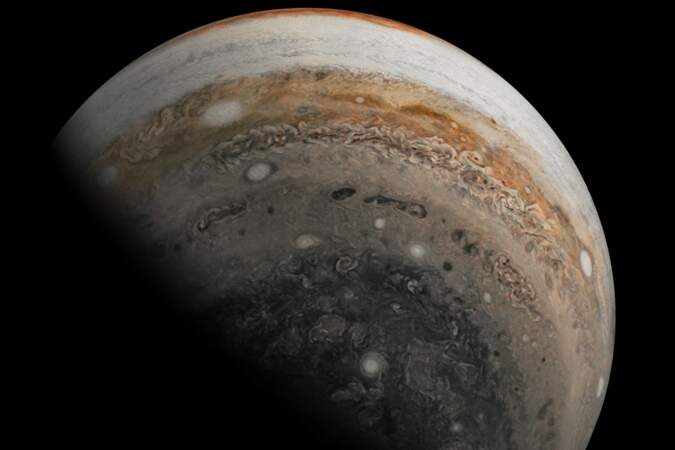 Un cliché, pris le 3 novembre 2019, de l'hémisphère sud de la planète Jupiter.