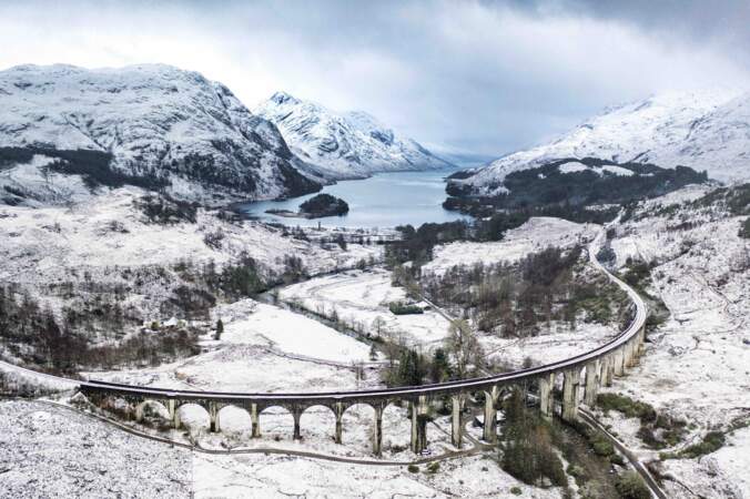 L'hiver majestueux dans la région des Highlands en Écosse