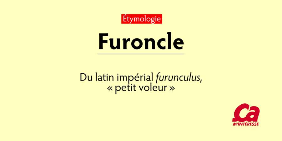 Furoncle, du latin impérial furunculus, "petit voleur"