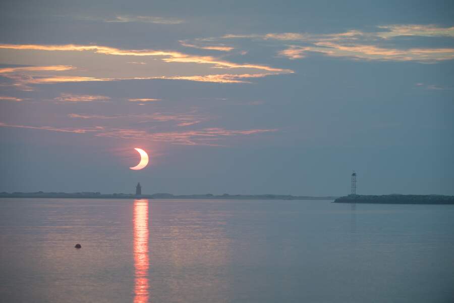 Lever de soleil à Lewes Beach, dans le Delaware, Etats-Unis. 