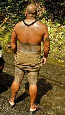 Le « pe’a », tatouage masculin maori traditionnel.