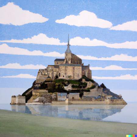 Le Mont Saint Michel, par Magritte