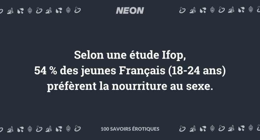 Selon une étude Ifop, 54 % des jeunes Français (18-24 ans) préfèrent la nourriture au sexe.