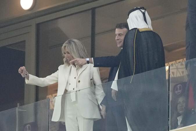 Emmanuel et Brigitte Macron lors de la finale de la Coupe du Monde de football