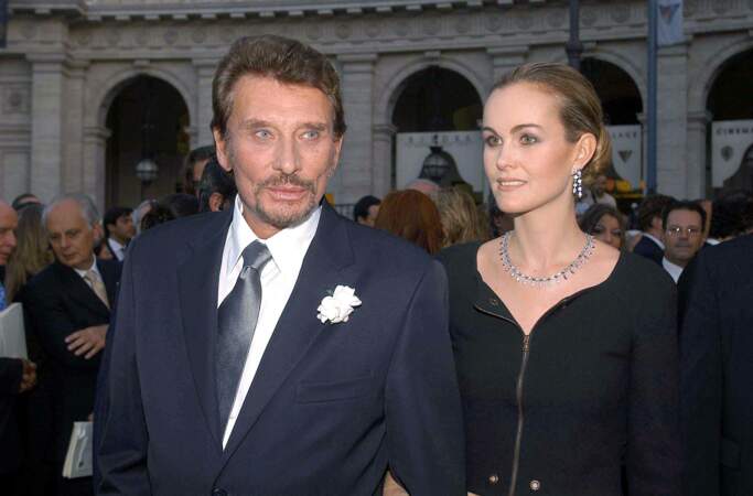 Johnny et Laeticia Hallyday au mariage de Clotilde Courau et Emmanuel-Philibert de Savoie en 2003.