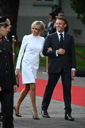Brigitte et Emmanuel Macron au dîner du sommet de l'OTAN à Vilnius (Lituanie)